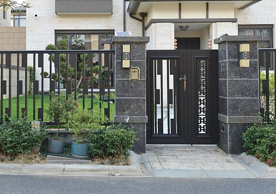 Elegante puerta de jardín de aluminio para exteriores
