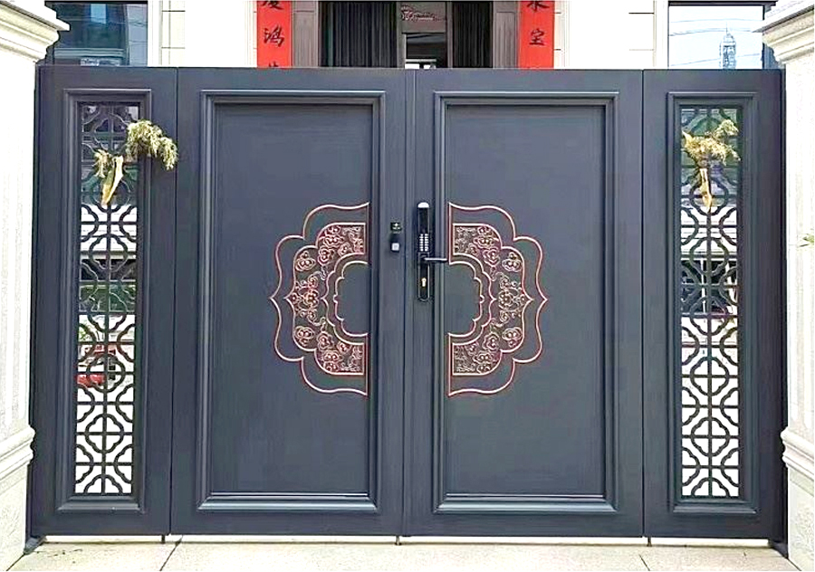 Puerta de patio de aluminio resistente al óxido