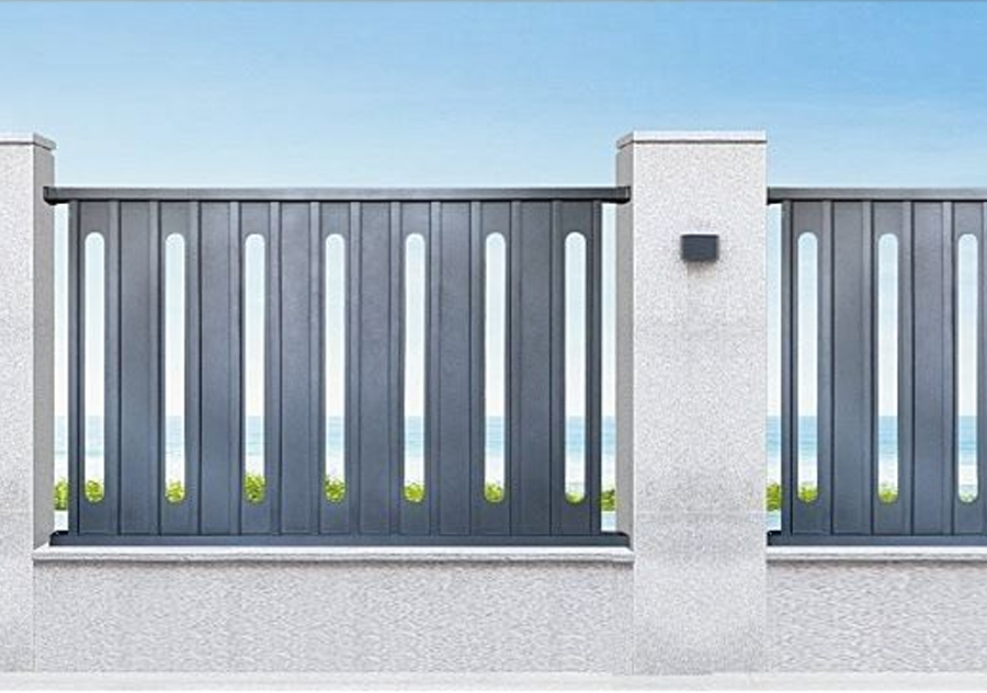 Valla de aluminio con panel vertical contemporánea